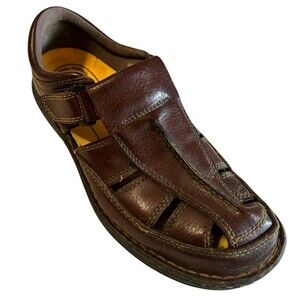 Keen Mens Metatomical Footbed Brown Leather Fisherman Stiches Shoes  9.5?